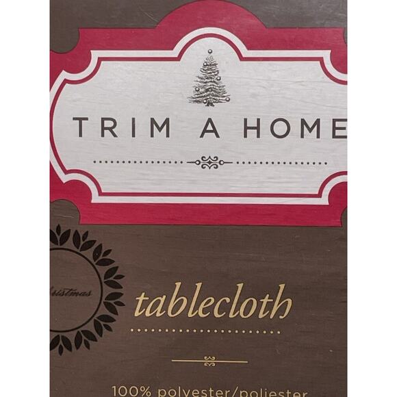 Vintage Kmart Trim A Home Oblong Tablecloth Christmas Poinsettias New Old Stock - Picture 2 of 6